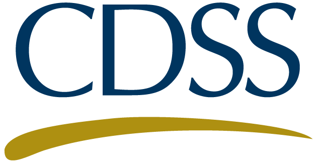 CDSS logo: blue letters with a gold curved swoosh underneath.
